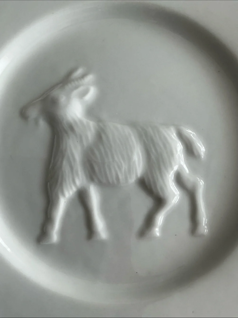 BonJour Set (6) Farm Animal 7” Appetizer Cheese Plates Cow Sheep Goat Embossed